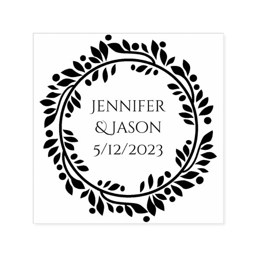 Hochzeitskranz mit selbstfärbender Briefmarke Permastempel (Design)