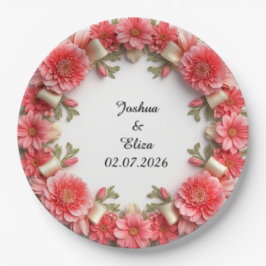 Hochzeitskranz Pappteller (Vorderseite)