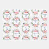 Hochzeitskranz personalisieren Namen Damask 3 Geschenkpapier Set (Vorderseite 2)