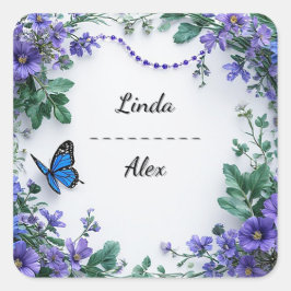 Hochzeitskranz Quadratischer Aufkleber