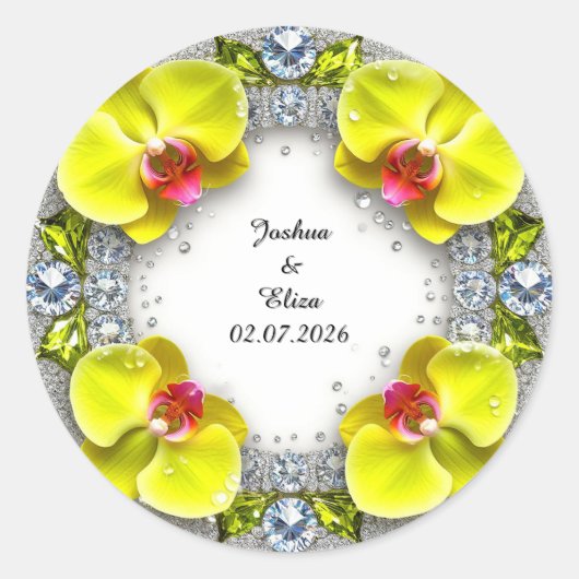 Hochzeitskranz Runder Aufkleber (Vorderseite)