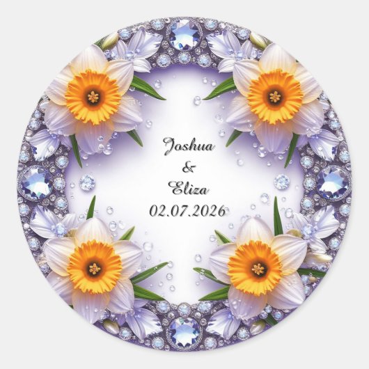 Hochzeitskranz Runder Aufkleber (Vorderseite)