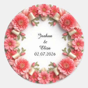 Hochzeitskranz Runder Aufkleber