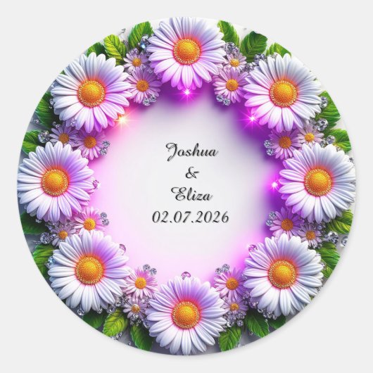 Hochzeitskranz Runder Aufkleber (Vorderseite)