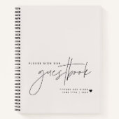 Hochzeitskript Calligraphy Ecru Guest Notizblock (Vorderseite)