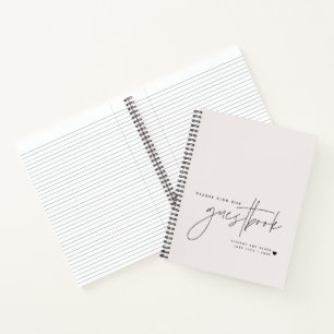 Hochzeitskript Calligraphy Ecru Guest Notizblock