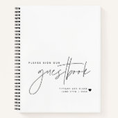 Hochzeitskript Calligraphy White Guest Notizblock (Vorderseite)