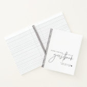 Hochzeitskript Calligraphy White Guest Notizblock (Innenseite)
