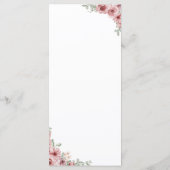 Hochzeitskript Floralbedankt sich bei Ihrer Platzk Menükarte (Rückseite)