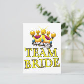 Hochzeitskrone Team Bride Postkarte (Stehend Vorderseite)