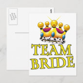 Hochzeitskrone Team Bride Postkarte (Vorne/Hinten)