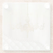 Hochzeitskronleuchter beleuchten Elfenbeinperlen G Glasuntersetzer (Rückseite)