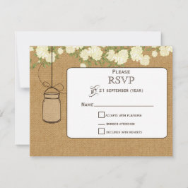 Hochzeitskrüge für Elfenbein-Rose RSVP Karte