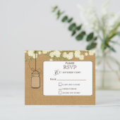 Hochzeitskrüge für Elfenbein-Rose RSVP Karte (Stehend Vorderseite)