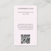 Hochzeitskuchen Bäckerei Eleganter rosa QR-Code Visitenkarte (Rückseite)