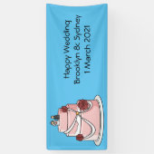 Hochzeitskuchen-Cartoon Banner (Vertikal)