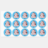 Hochzeitskuchen-Cartoon Etiketten (Blatt)