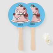 Hochzeitskuchen-Cartoon Fächer (Vorne und Hinten)