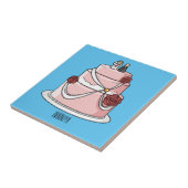 Hochzeitskuchen-Cartoon Fliese (Seite)