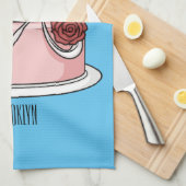 Hochzeitskuchen-Cartoon Geschirrtuch (Viertel Falte)