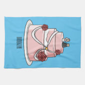 Hochzeitskuchen-Cartoon Geschirrtuch (Horizontal)