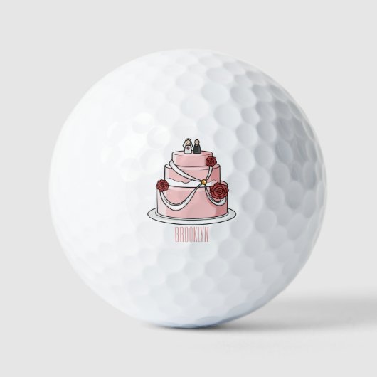 Hochzeitskuchen-Cartoon Golfball (Vorderseite)