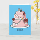 Hochzeitskuchen-Cartoon Karte (Gelbe Blume)