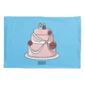 Hochzeitskuchen-Cartoon Kissenbezug (Rückseite)