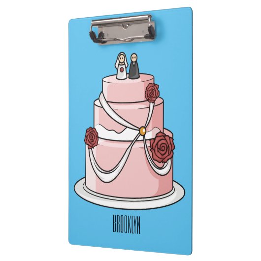 Hochzeitskuchen-Cartoon Klemmbrett (Links)
