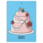 Hochzeitskuchen-Cartoon Klemmbrett (Rückseite)