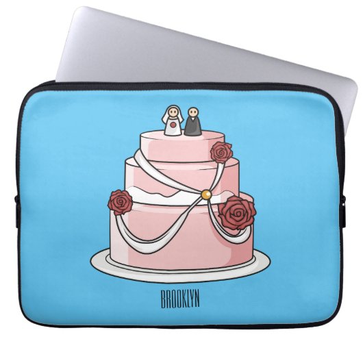 Hochzeitskuchen-Cartoon Laptopschutzhülle (Vorderseite)