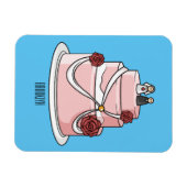 Hochzeitskuchen-Cartoon Magnet (Horizontal)