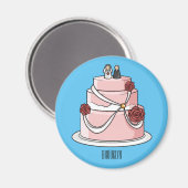 Hochzeitskuchen-Cartoon Magnet (Vorderseite/Rückseite)
