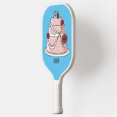 Hochzeitskuchen-Cartoon Pickleball Schläger (Links)