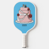 Hochzeitskuchen-Cartoon Pickleball Schläger (Rückseite)