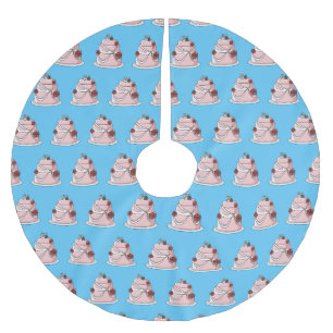 Hochzeitskuchen-Cartoon Polyester Weihnachtsbaumdecke