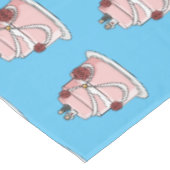Hochzeitskuchen-Cartoon Tischdecke (Schrägansicht)
