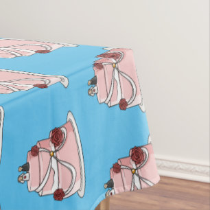 Hochzeitskuchen-Cartoon Tischdecke