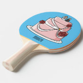 Hochzeitskuchen-Cartoon Tischtennis Schläger (Vorderseite)