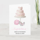 Hochzeitskuchen Herzlichen Glückwunsch Karte (Vorderseite)