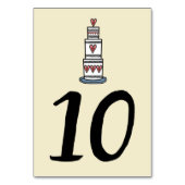 Hochzeitskuchen-Illustration Hochzeitshochzeit-Tis Tischnummer (Rückseite)