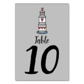 Hochzeitskuchen-Illustration Hochzeitshochzeit-Tis Tischnummer (Rückseite)