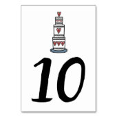 Hochzeitskuchen-Illustration Hochzeitshochzeit-Tis Tischnummer (Rückseite)