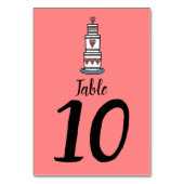 Hochzeitskuchen-Illustration Hochzeitshochzeit-Tis Tischnummer (Rückseite)