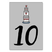 Hochzeitskuchen-Illustration Hochzeitshochzeit-Tis Tischnummer (Rückseite)