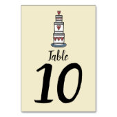 Hochzeitskuchen-Illustration Hochzeitshochzeit-Tis Tischnummer (Vorderseite)
