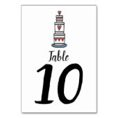 Hochzeitskuchen-Illustration Hochzeitshochzeit-Tis Tischnummer (Rückseite)