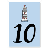 Hochzeitskuchen-Illustration Hochzeitshochzeit-Tis Tischnummer (Rückseite)