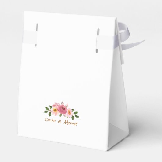 Hochzeitskuchen in Rosa und Gold Geschenkschachtel (Rückseite)