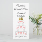 Hochzeitskuchen Menükarte (Stehend Vorderseite)